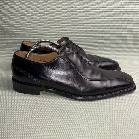MEZLAN Heston Oxford Shoes Men's Size 11.5M Leather Black Made In Spain - Picture 1 of 11